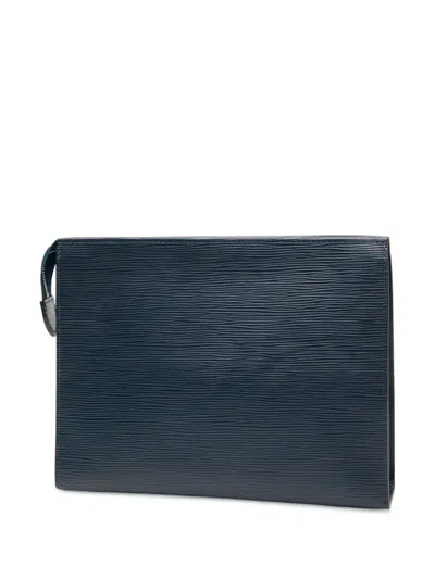 Pre-owned Louis Vuitton 2018 Epi Toiletry Pouch 26 Clutch Bag In Blue