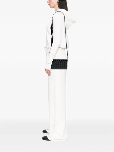 Pre-owned Bottega Veneta 2012-2025 Spazzolato Intrecciato Box Messenger Bag Crossbody Bag In Black