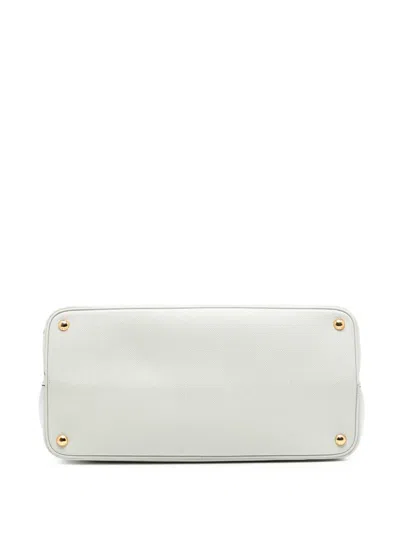 Pre-owned Prada 2010-2025 Large Saffiano Cuir Double Satchel In White