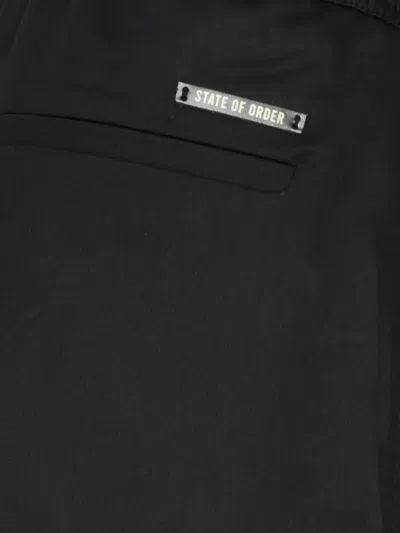State Of Order Drawstring Track Pants In Black