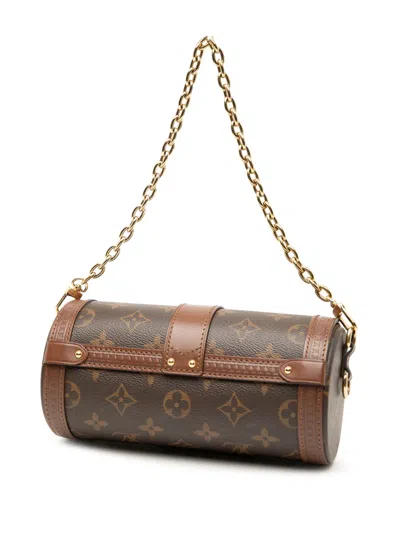 Pre-owned Louis Vuitton 2010-2025 Monogram Papillon Trunk Satchel In Brown