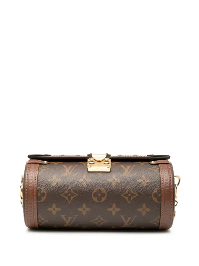 Pre-owned Louis Vuitton 2010-2025 Monogram Papillon Trunk Satchel In Brown