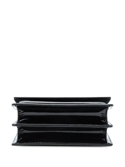 Pre-owned Saint Laurent 2018 Small Patent Monogram Sunset Crossbody Bag In Black