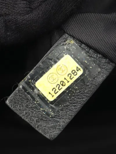 Pre-owned Chanel 2008-2009 Small Quilted Coated Canvas Paris Biarritz Tote Bag In Black