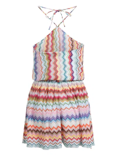 Missoni Mare Metallic Crochet-knit Halterneck Playsuit In Multi