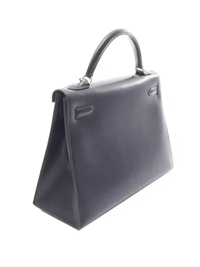 Pre-owned Hermes 2000 Box Calf Kelly Sellier 32 Handbag In Blue