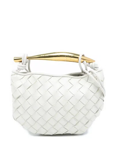 Pre-owned Bottega Veneta 2012-2025 Baby Lambskin Intrecciato Sardine Satchel In White