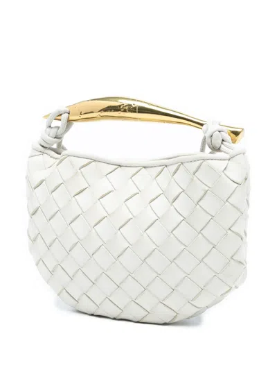 Pre-owned Bottega Veneta 2012-2025 Baby Lambskin Intrecciato Sardine Satchel In White