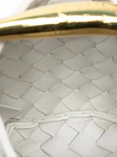 Pre-owned Bottega Veneta 2012-2025 Baby Lambskin Intrecciato Sardine Satchel In White