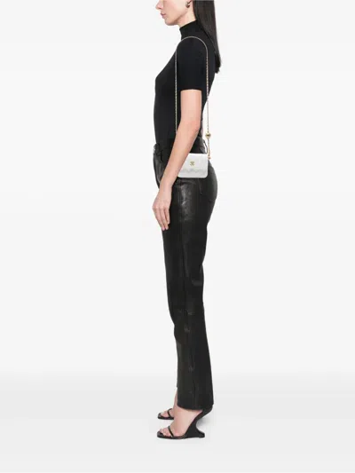 Pre-owned Chanel 2021 Mini Cc Quilted Lambskin Pearl Crush Pouch With Chain Crossbody Bag In White