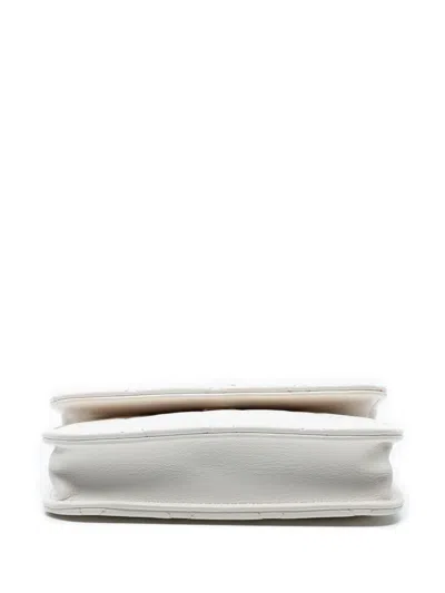 Pre-owned Chanel 2021 Mini Cc Quilted Lambskin Pearl Crush Pouch With Chain Crossbody Bag In White