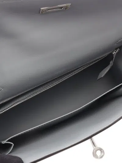 Pre-owned Hermes 2025 Toile And Swift Kelly Ii Sellier 25 Satchel In Brown