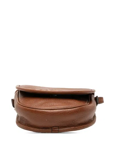 Pre-owned Loewe 2000-2020 Mini Leather Heritage Crossbody Bag In Brown