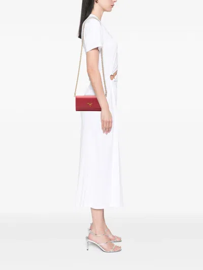 Pre-owned Prada 2000-2013 Saffiano Wallet On Chain Crossbody Bag In Pink