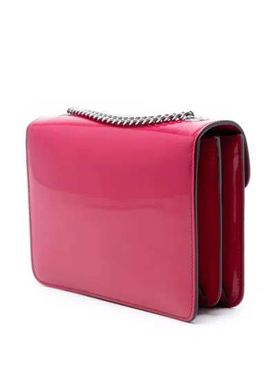 Pre-owned Gucci 2016-2025 Small Polished Calfskin Interlocking G Dollar Crossbody Bag In Red