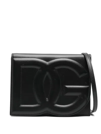 Pre-owned Dolce & Gabbana Logo Leather Cross Body Bag In Black