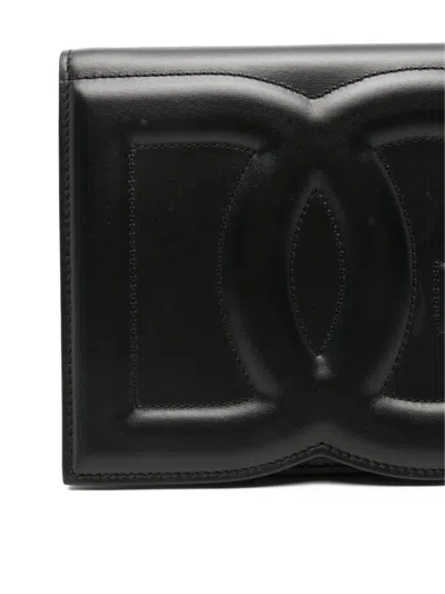 Pre-owned Dolce & Gabbana Logo Leather Cross Body Bag In Black