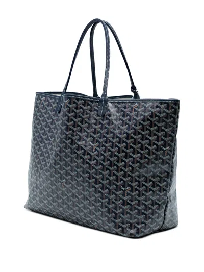Pre-owned Goyard 2019 Ine Saint Louis Gm Tote Bag In Blue