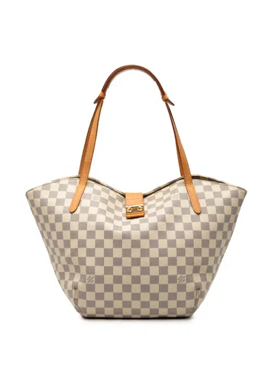 Pre-owned Louis Vuitton 2012 Damier Azur Salina Pm Tote Bag In White