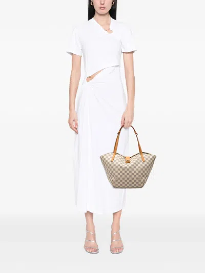 Pre-owned Louis Vuitton 2012 Damier Azur Salina Pm Tote Bag In White
