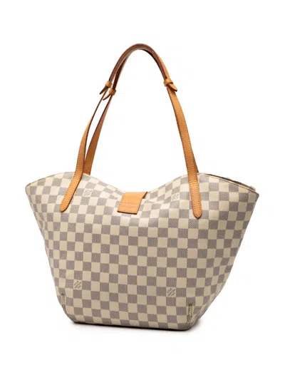 Pre-owned Louis Vuitton 2012 Damier Azur Salina Pm Tote Bag In White