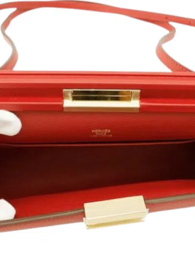 Pre-owned Hermes 2019 Evergrain Clic H 21 Crossbody Bag In Red