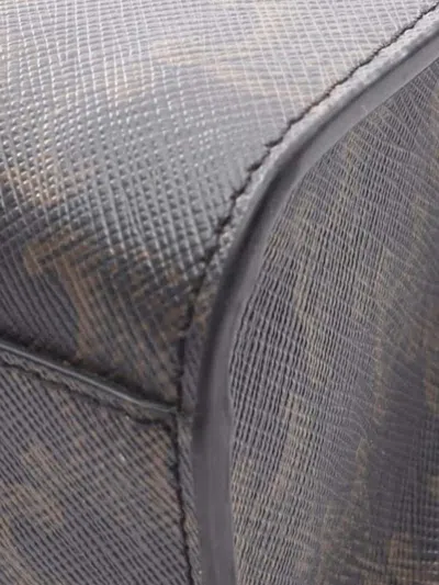 Pre-owned Celine 2021-2025 Small Triomphe Coated Canvas Vertical Cabas Tote Satchel In Black