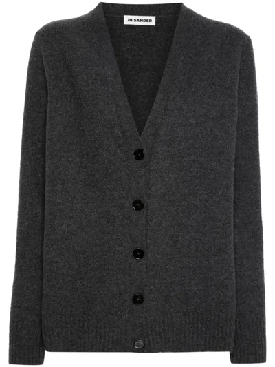 Jil Sander Wool Cardigan In Gray
