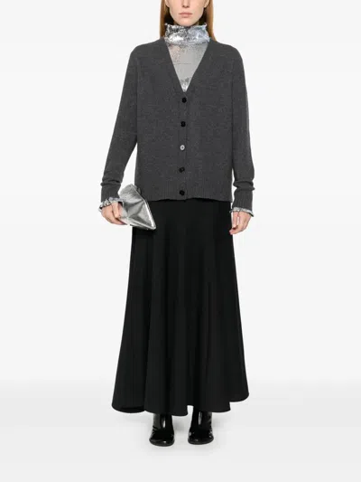 Jil Sander Wool Cardigan In Gray