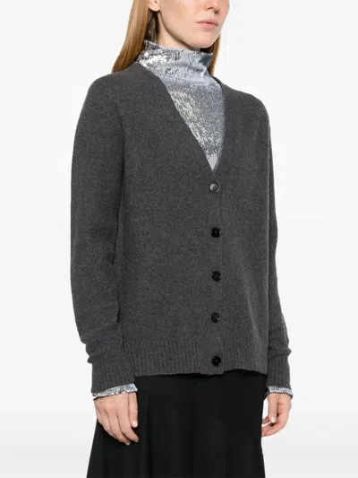 Jil Sander Wool Cardigan In Gray