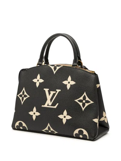 Pre-owned Louis Vuitton 2021-2025 Bicolor Monogram Empreinte Giant Petit Palais Satchel In Brown
