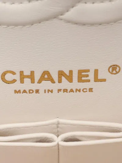 Pre-owned Chanel 2021-2025 Medium Classic Tweed Double Flap Crossbody Bag In White