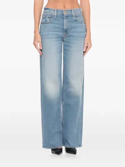 Mother Five-pocket Wide-leg Jeans In Black