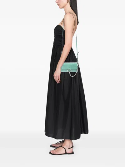 Pre-owned Chloé 2017 Small Suede And Calfskin Faye Crossbody Bag In Green