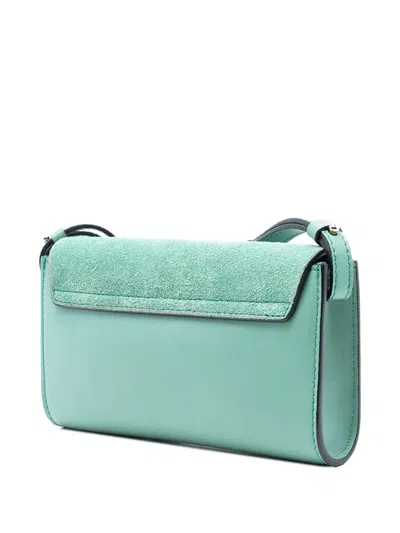 Pre-owned Chloé 2017 Small Suede And Calfskin Faye Crossbody Bag In Green