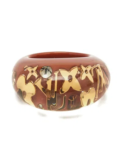 Pre-owned Louis Vuitton Logo-detail Ring In Brown