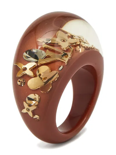 Pre-owned Louis Vuitton Logo-detail Ring In Brown