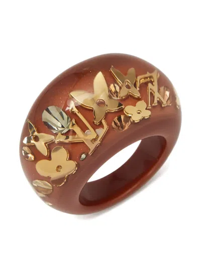 Pre-owned Louis Vuitton Logo-detail Ring In Brown