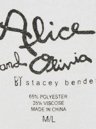 Pre-owned Alice And Olivia Crepe Bow Detail Top In White