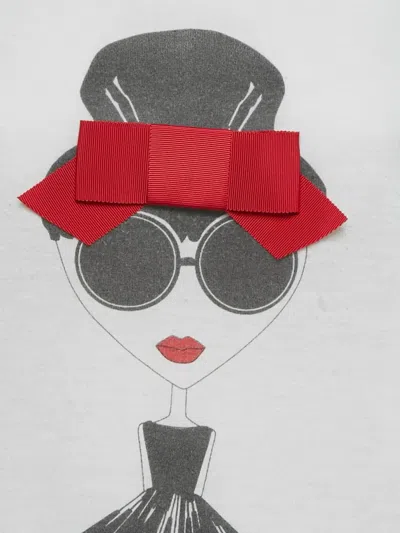 Pre-owned Alice And Olivia Crepe Bow Detail Top In White