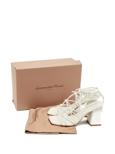 Pre-owned Gianvito Rossi Minas Strappy Sandals In White