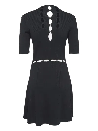 Pre-owned Maje Knit Cutout Midi Dress In Black