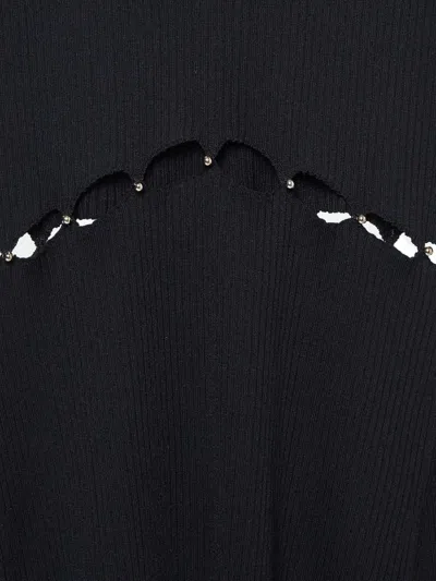 Pre-owned Maje Knit Cutout Midi Dress In Black