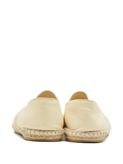 Pre-owned Chanel Embossed Toe Cap Espadrille In Neutral