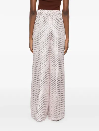 Max Mara X E. Marinella Printed Trousers In Pink