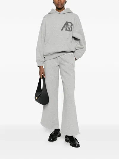 Anine Bing Kacey Logo-detail Track Pants In Gray