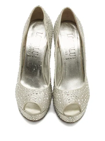 Pre-owned Loriblu Embellished Heeled Pumps In Silver