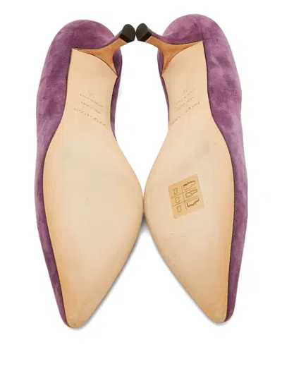Pre-owned Sergio Rossi Pointed-toe Suede Pumps In Purple