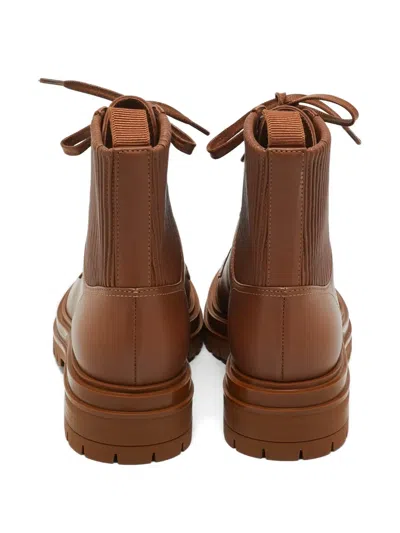 Pre-owned Gianvito Rossi Martis Leather Combat Boots In Brown