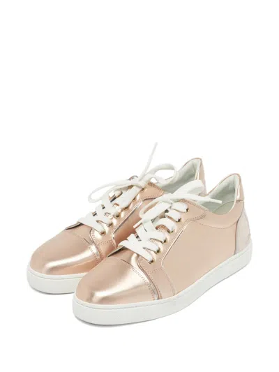Pre-owned Christian Louboutin Fun Vieira Suede Sneakers In Pink